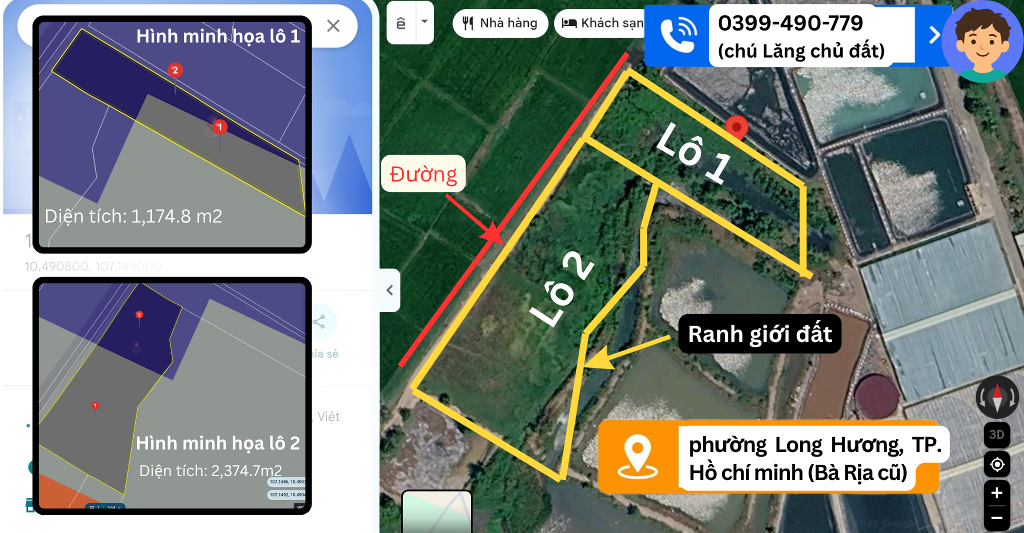 CHÍNH CHỦ BÁN 2 LÔ ĐẤT LIỀN KỀ- P. LONG HƯƠNG, TP. HCM (BÀ RỊA CŨ)